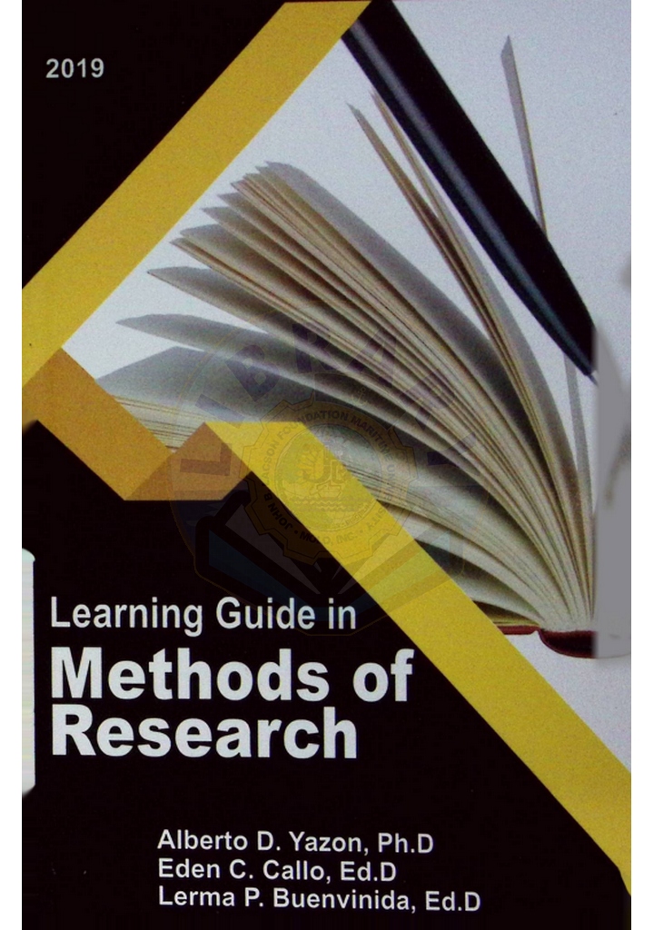 Learning guide in methods of research by Yazon et l. 2019